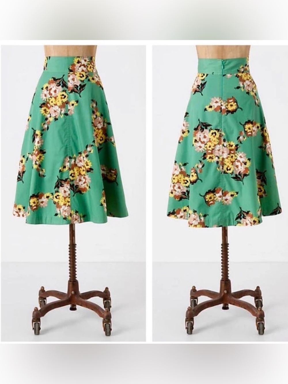 Plenty Tracy Reese Anthropologie Decade by Decade cotton green floral midi 8